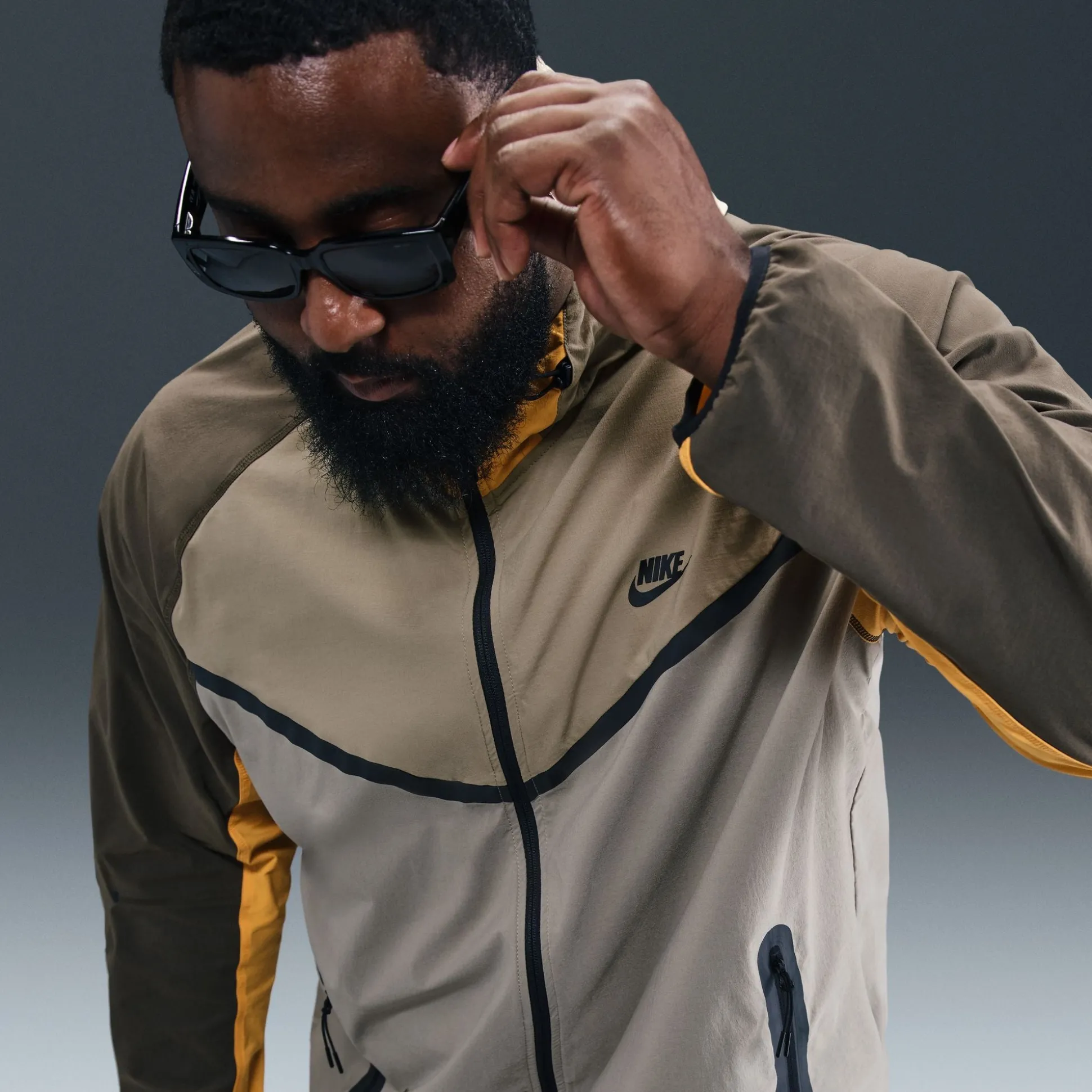 Tech Woven Windrunner Full Zip Jacket Brown